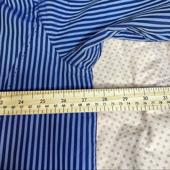 NXT Striped Dress Shirt Contrast Cuffs & Collar Blue Men’s Size 2X - Picture 10 of 11